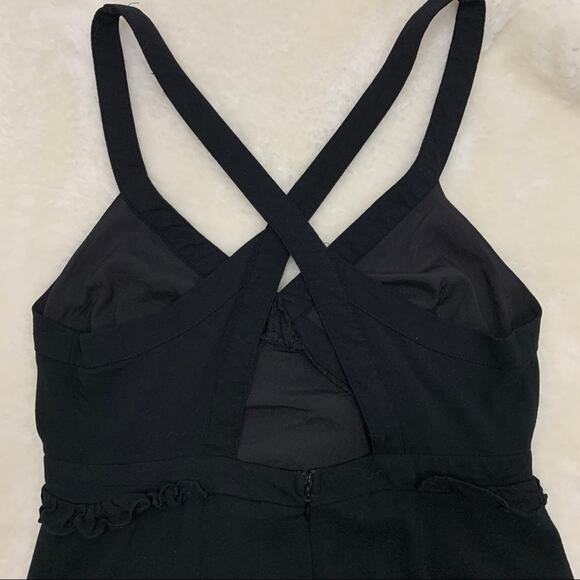 Forever 21 Maxi Sun Dress Black High Slit Medium - Picture 14 of 15